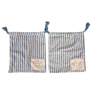 MANEBI WOMENS SHOE BAG BLUE AND WHITE STRIPES